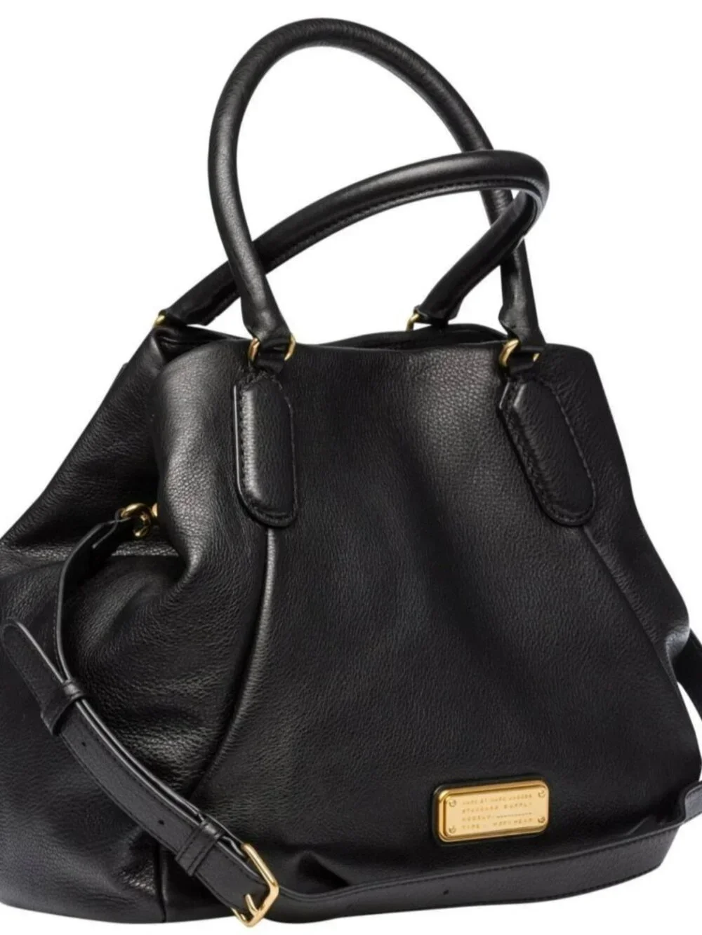 Authentic MARC by Marc Jacobs Classic Q-Franc Black Pebble Leather Shoulder Bag - Picture 2 of 11